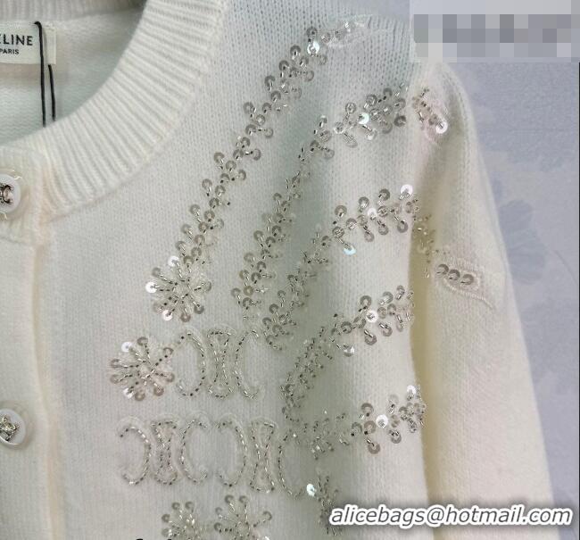 Good Taste Celine Wool Cardigan with Sequins CE020601 White 2026