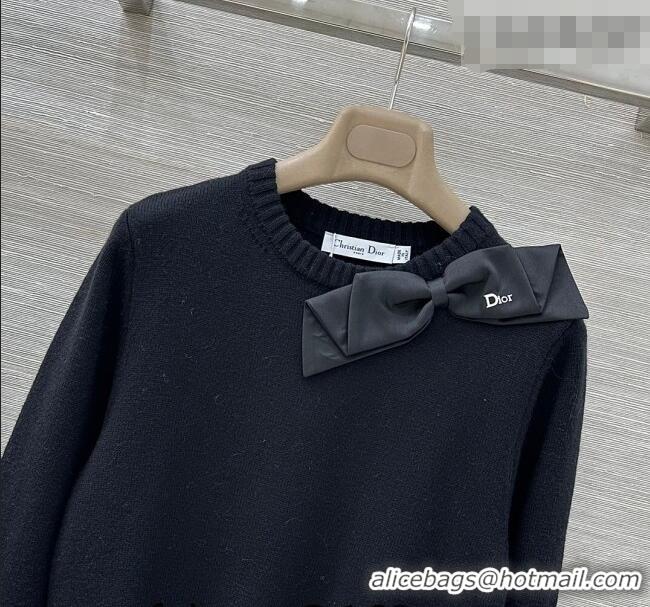 ​Well Crafted Dior Wool Sweater with Bow DR020656 Black 2026