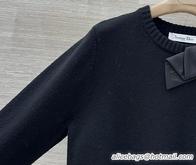 ​Well Crafted Dior Wool Sweater with Bow DR020656 Black 2026