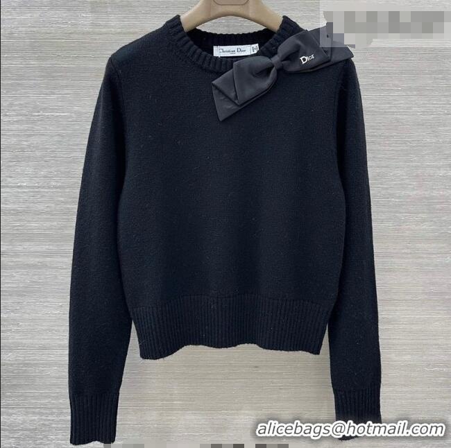 ​Well Crafted Dior Wool Sweater with Bow DR020656 Black 2026