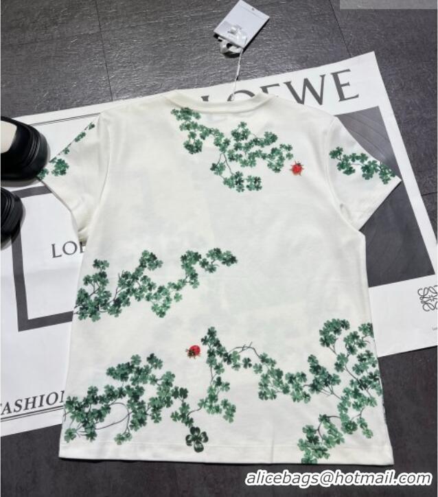 Dior Printed Cotton T-Shirt 0206 White/Green 2026