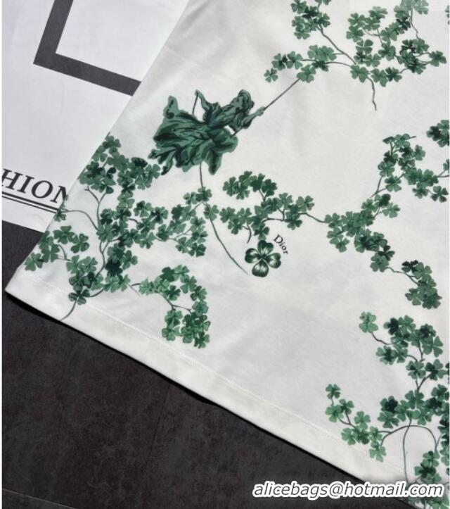 Dior Printed Cotton T-Shirt 0206 White/Green 2026