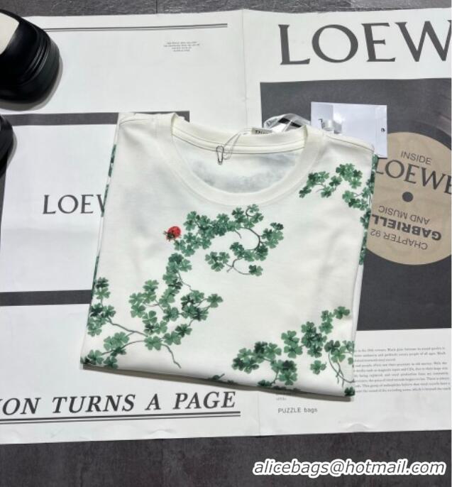 Dior Printed Cotton T-Shirt 0206 White/Green 2026