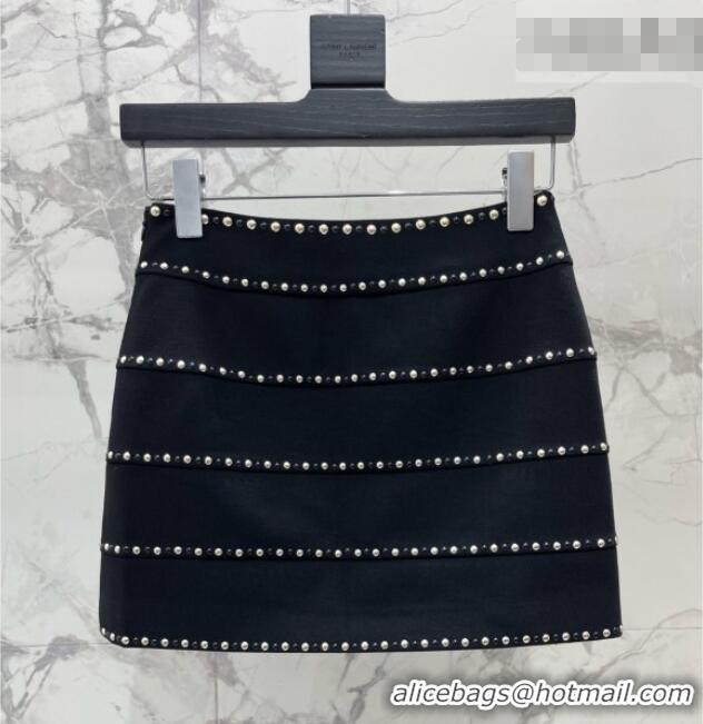 Good Looking Versace Studs Mini Skirt 0206 Black 2026