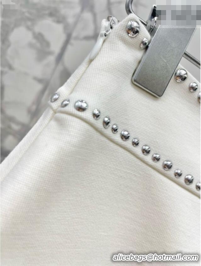 Modern Classic Versace Studs Mini Skirt 0206 White 2026