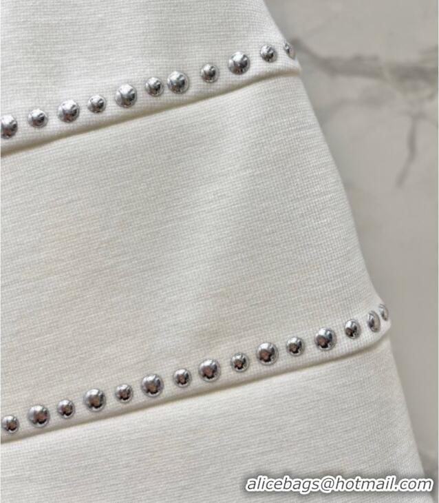 Modern Classic Versace Studs Mini Skirt 0206 White 2026