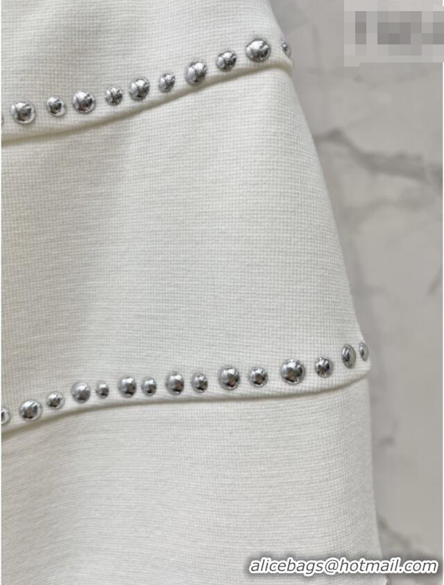 Modern Classic Versace Studs Mini Skirt 0206 White 2026