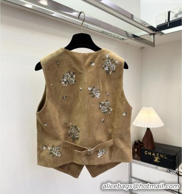 ​Luxury Discount Miu Miu Suede Vest V030307 Brown 2026