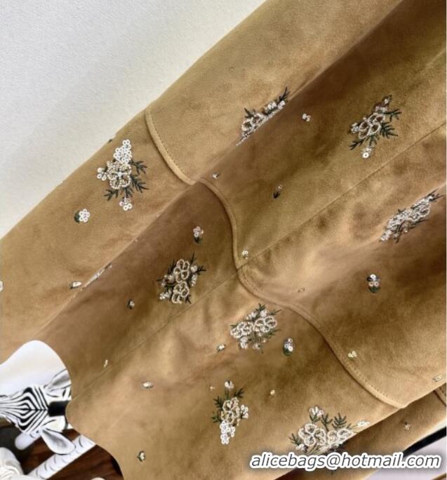 Best Price Miu Miu Suede Vest V030308 Brown 2026