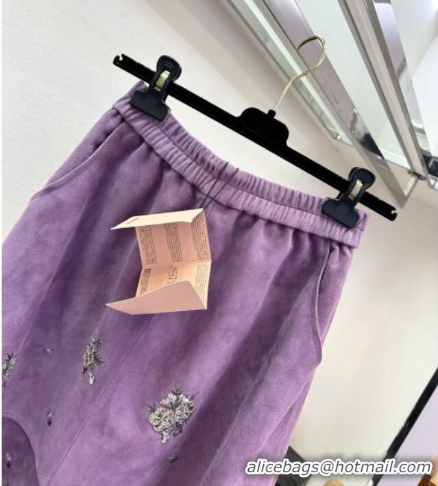 ​Grade Quality Miu Miu Suede Skirt V030312 Purple 2026
