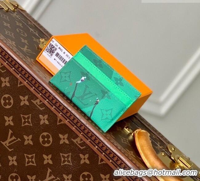 Super Quality Louis Vuitton Double Card Holder in Golf Green Colored Monogram Canvas M14863 2026