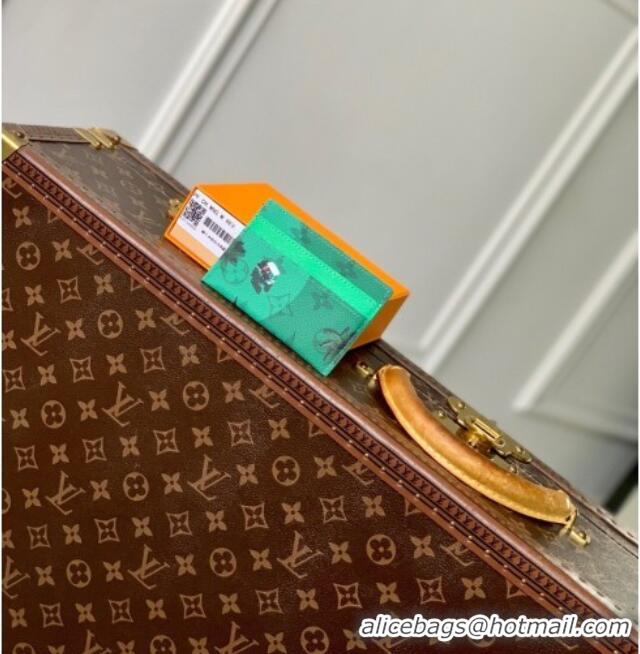 Super Quality Louis Vuitton Double Card Holder in Golf Green Colored Monogram Canvas M14863 2026