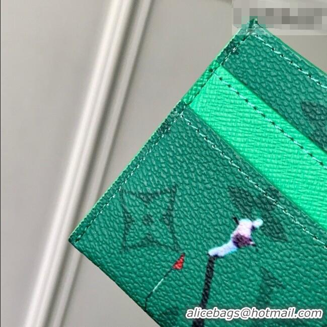Super Quality Louis Vuitton Double Card Holder in Golf Green Colored Monogram Canvas M14863 2026