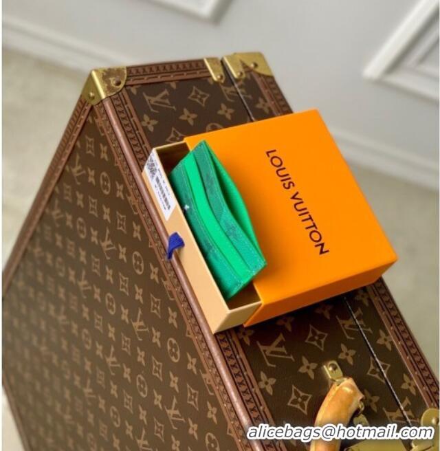 Super Quality Louis Vuitton Double Card Holder in Golf Green Colored Monogram Canvas M14863 2026