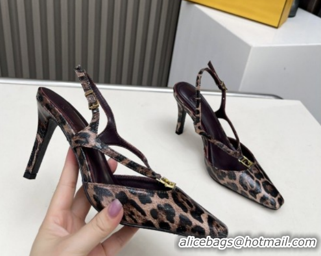 Good Looking Fendi FFold Heel Sandals in Snakeskin Embossed Leather FE030202 Brown 026