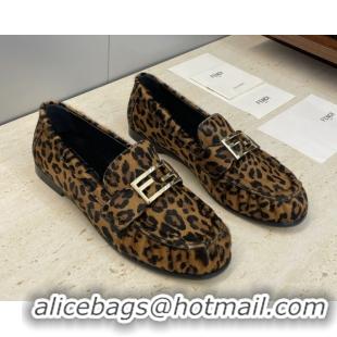 Grade Quality Fendi Baguette Flat Loafers in Leather FE121603 Leopard Print 2026