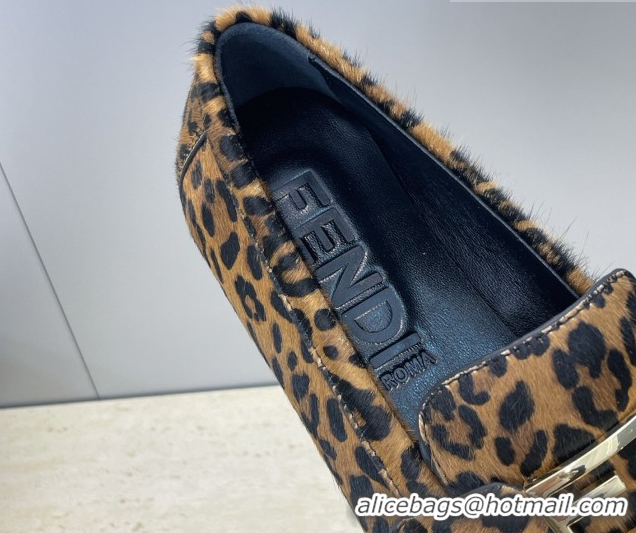 Grade Quality Fendi Baguette Flat Loafers in Leather FE121603 Leopard Print 2026