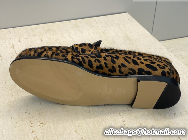 Grade Quality Fendi Baguette Flat Loafers in Leather FE121603 Leopard Print 2026