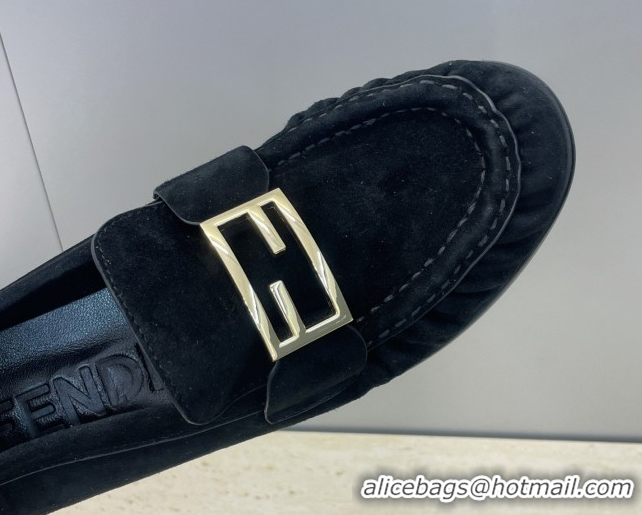 Good Looking Fendi Baguette Flat Loafers in Leather FE121603 Suede Black 2026