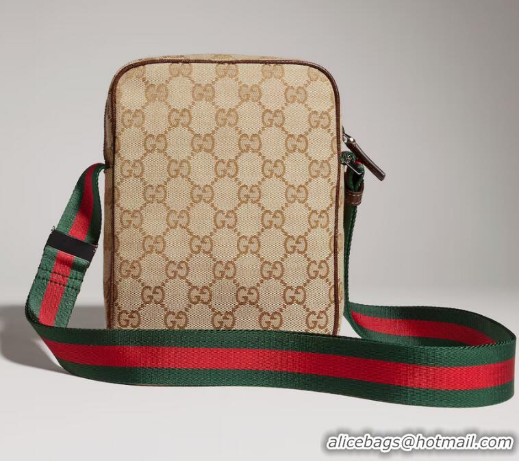 New Discount Gucci Variationsand And Brown GG Canvas Tag Small Crossbody Bag ‎599653 Brown