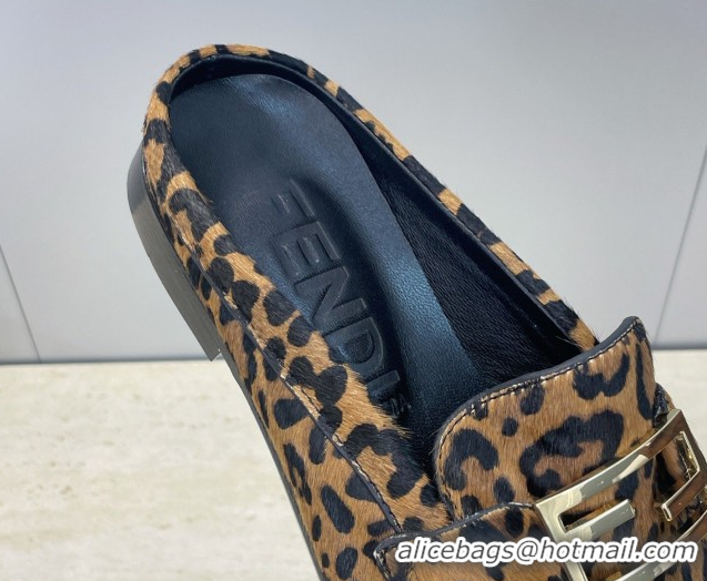 Top Design Fendi Baguette Flat Loafer Mules in FE121603 Leopard Print 2026