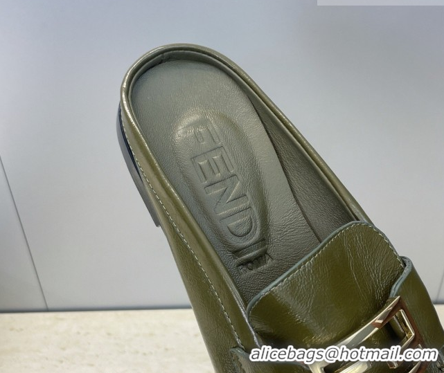 Top Grade Fendi Baguette Flat Loafer Mules in FE121603 Green 2026