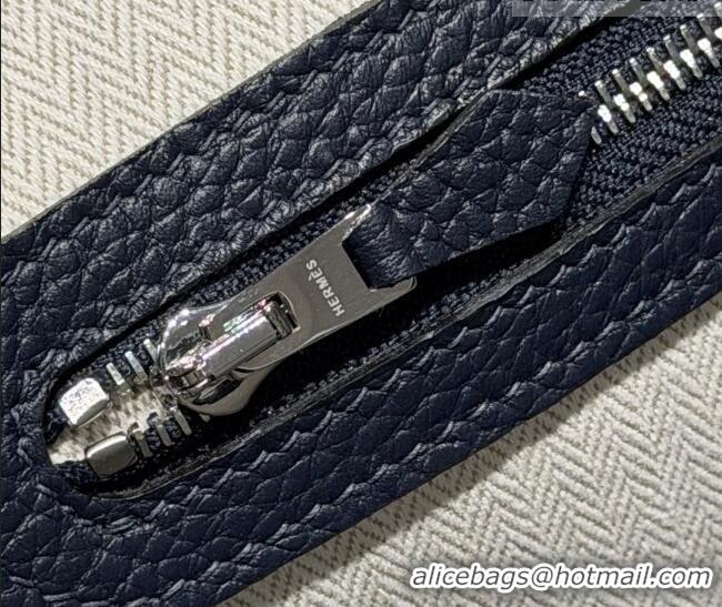 Inexpensive Hermes Garden Party Bag 30cm in Grained Leather 31001 Dark Blue 2026 (Half Handmade)