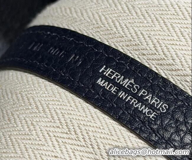 Inexpensive Hermes Garden Party Bag 30cm in Grained Leather 31001 Dark Blue 2026 (Half Handmade)