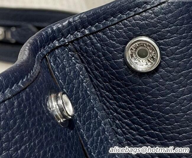 Inexpensive Hermes Garden Party Bag 30cm in Grained Leather 31001 Dark Blue 2026 (Half Handmade)