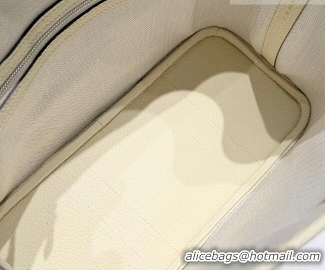 Promotional Hermes Garden Party Bag 30cm in Grained Leather 31001 Cream White 2026 (Half Handmade)