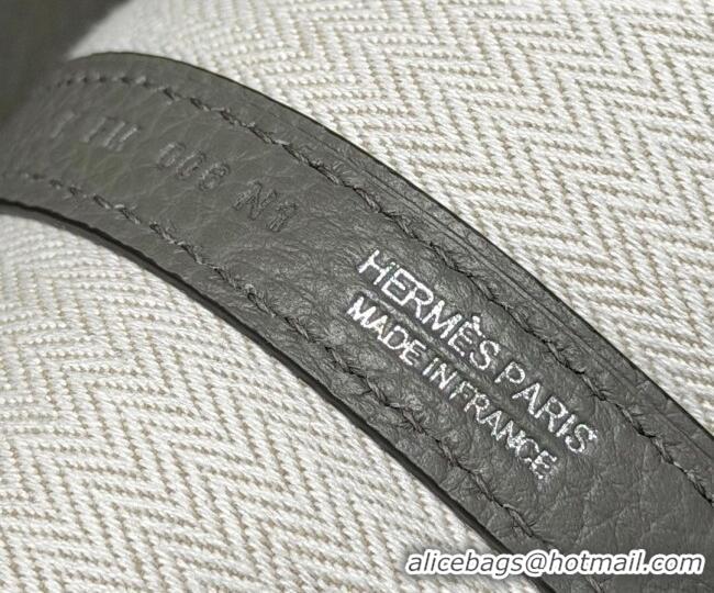 Discount Hermes Garden Party Bag 30cm in Grained Leather 31001 Cloud Grey 2026 (Half Handmade)