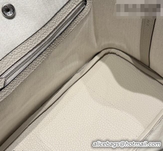 Hot Sell Cheap Hermes Garden Party Bag 30cm in Grained Leather 31001 Glacier White 2026 (Half Handmade)