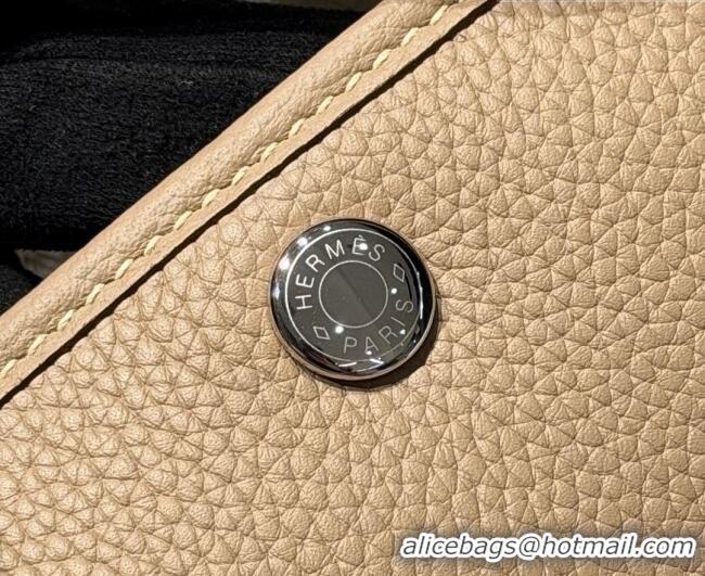 Top Grade Hermes Garden Party Bag 30cm in Grained Leather 31001 Coat Beige 2026 (Half Handmade)