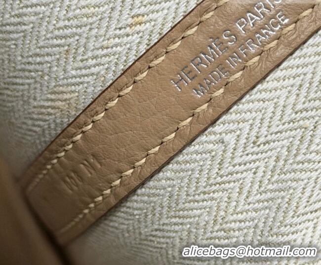 Top Grade Hermes Garden Party Bag 30cm in Grained Leather 31001 Coat Beige 2026 (Half Handmade)