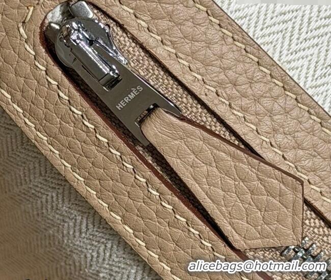 Top Grade Hermes Garden Party Bag 30cm in Grained Leather 31001 Coat Beige 2026 (Half Handmade)