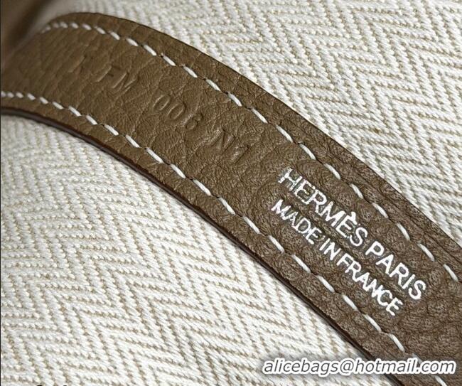 Famous Brand Hermes Garden Party Bag 30cm in Grained Leather 31001 Elephant Grey 2026 (Half Handmade)