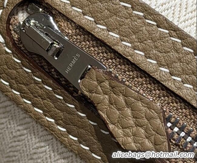 Famous Brand Hermes Garden Party Bag 30cm in Grained Leather 31001 Elephant Grey 2026 (Half Handmade)