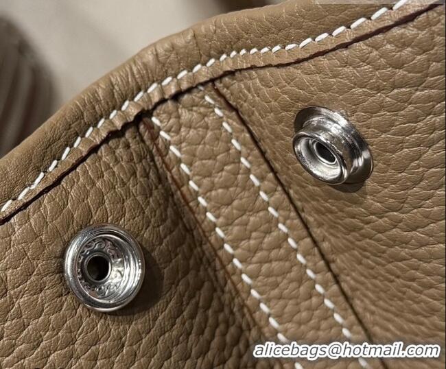 Famous Brand Hermes Garden Party Bag 30cm in Grained Leather 31001 Elephant Grey 2026 (Half Handmade)