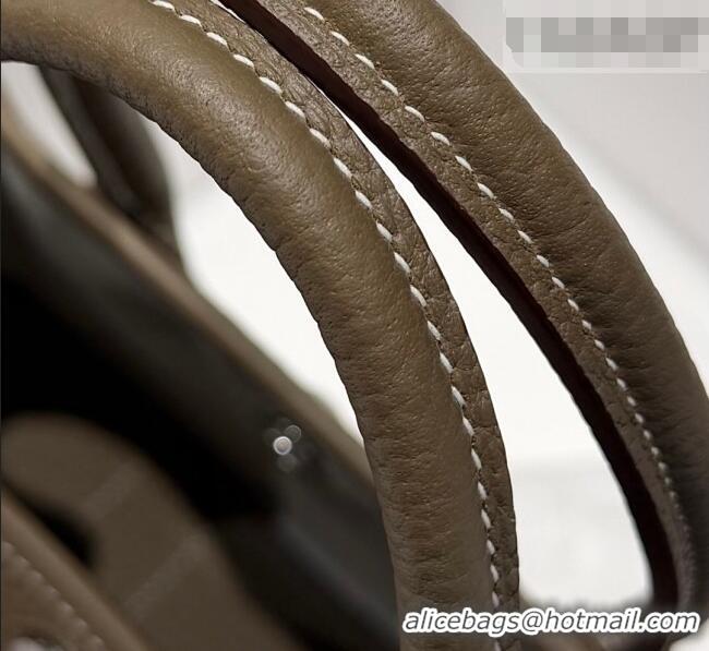Famous Brand Hermes Garden Party Bag 30cm in Grained Leather 31001 Elephant Grey 2026 (Half Handmade)