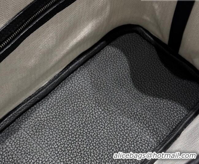 Top Quality Hermes Garden Party Bag 30cm in Grained Leather 31001 Black/Silver 2026 (Half Handmade)