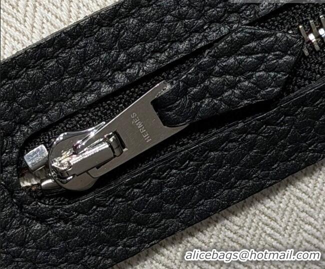 Top Quality Hermes Garden Party Bag 30cm in Grained Leather 31001 Black/Silver 2026 (Half Handmade)