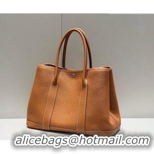 Super Quality Hermes Garden Party Bag 36cm in Grained Leather 31002 Golden Brown 2026 (Half Handmade)