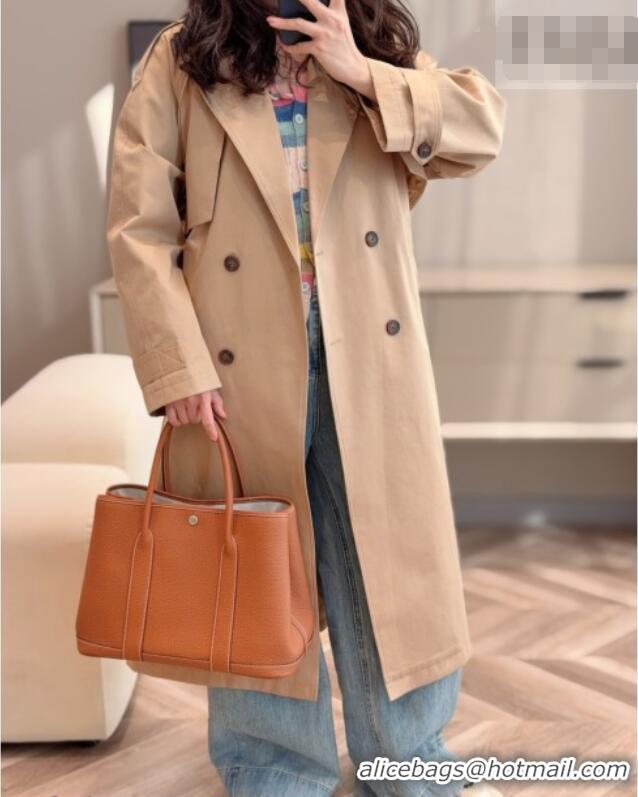 Super Quality Hermes Garden Party Bag 36cm in Grained Leather 31002 Golden Brown 2026 (Half Handmade)