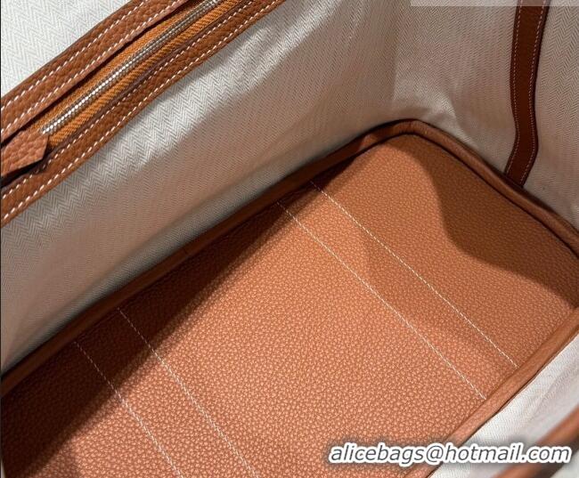 Super Quality Hermes Garden Party Bag 36cm in Grained Leather 31002 Golden Brown 2026 (Half Handmade)