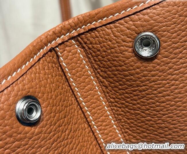 Super Quality Hermes Garden Party Bag 36cm in Grained Leather 31002 Golden Brown 2026 (Half Handmade)