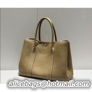 Shop Discount Hermes Garden Party Bag 36cm in Grained Leather 31002 Elephant Grey 2026 (Half Handmade)