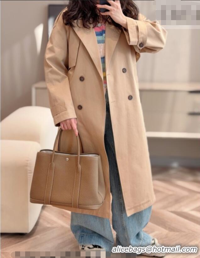 Shop Discount Hermes Garden Party Bag 36cm in Grained Leather 31002 Elephant Grey 2026 (Half Handmade)