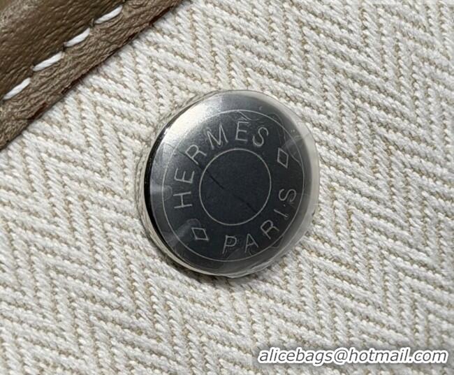 Shop Discount Hermes Garden Party Bag 36cm in Grained Leather 31002 Elephant Grey 2026 (Half Handmade)
