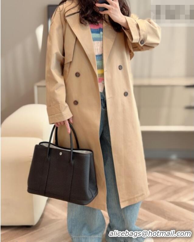 Well Crafted Hermes Garden Party Bag 36cm in Grained Leather 31002 Black/Silver 2026 (Half Handmade)