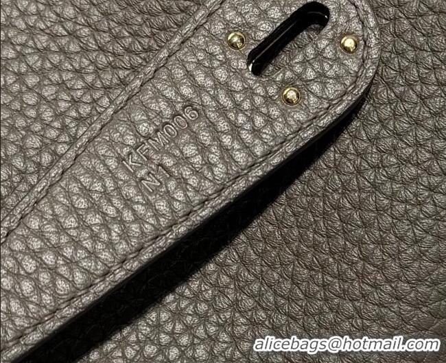 Top Quality Hermes Lindy Bag 26cm in Clemence Leather 31012 Tin Grey 2026 (Half Handmade)